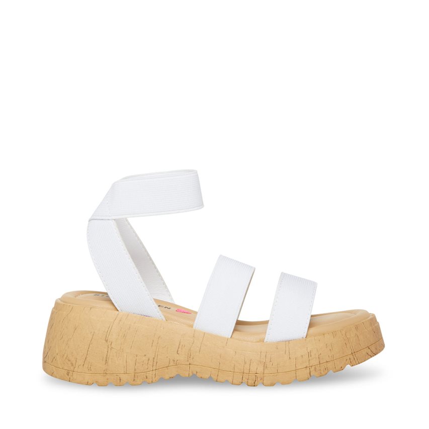 White Steve Madden Jsammie Kids\' Platform Sandals | PH 2097KT16